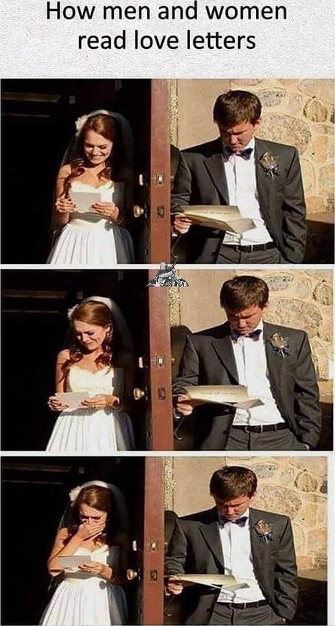 How men and women read love letters
