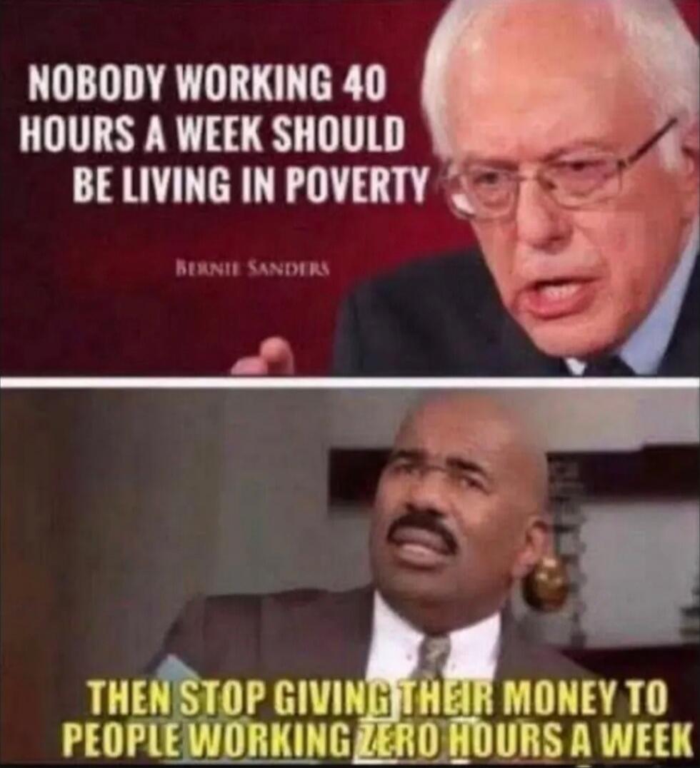 NOBODY WORKING 40 HOURS A WEEK SHOULD BE LIVING IN POVERTY
THEN STOP GIVING THEIR MONEY TO PEOPLE WORKING ZERO HOURS A WEEK