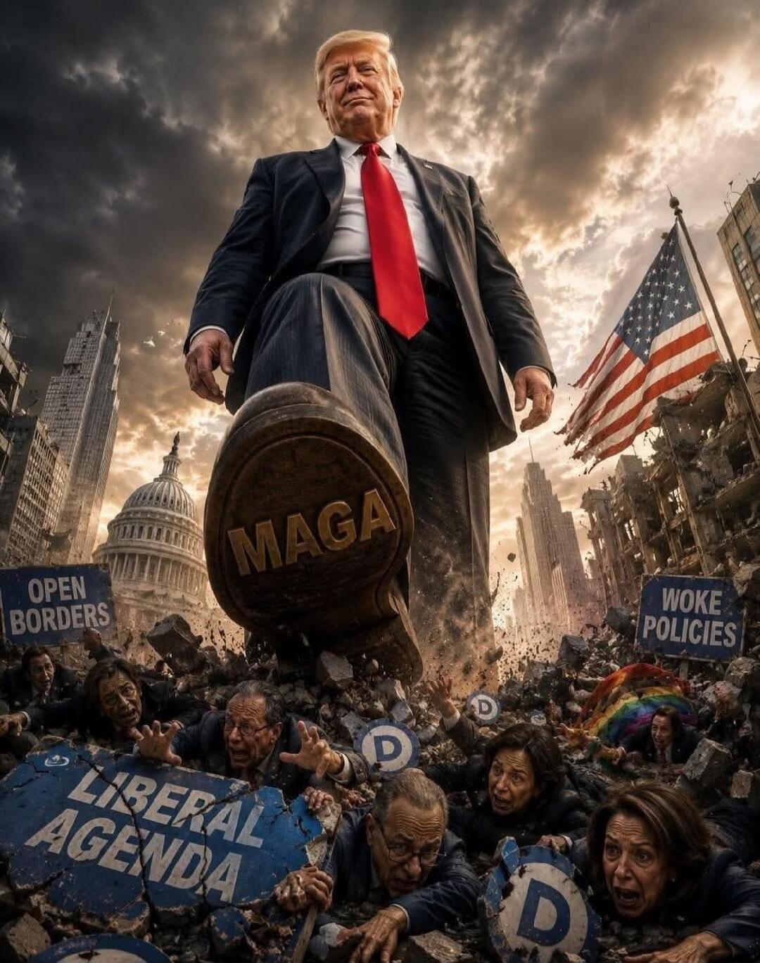 MAGA, OPEN BORDERS, LIBERAL AGENDA, WOKE POLICIES
