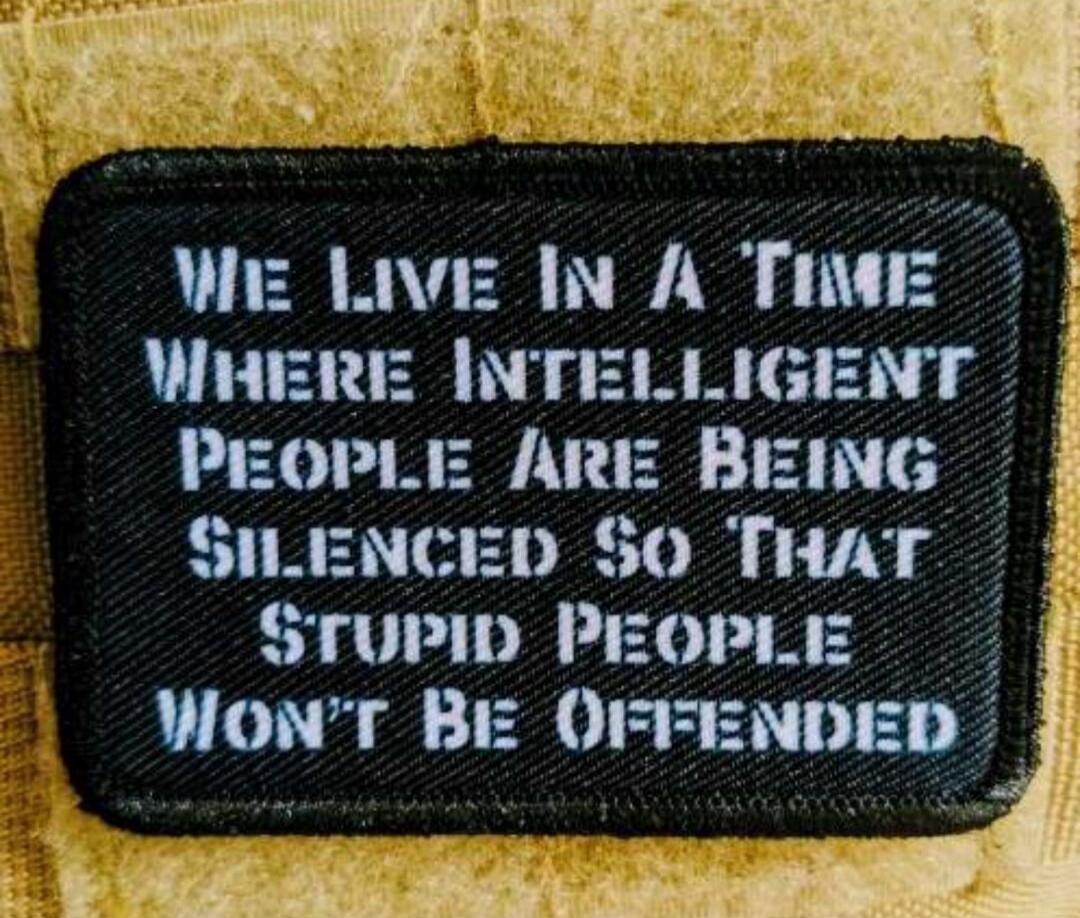 WE LIVE IN A TIME WHERE INTELLIGENT PEOPLE ARE BEING SILENCED SO THAT STUPID PEOPLE WON'T BE OFFENDED