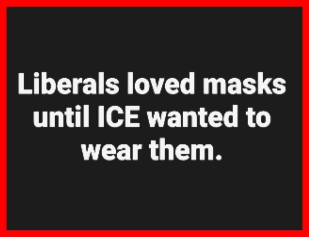 Liberals loved masks until ICE wanted to wear them.