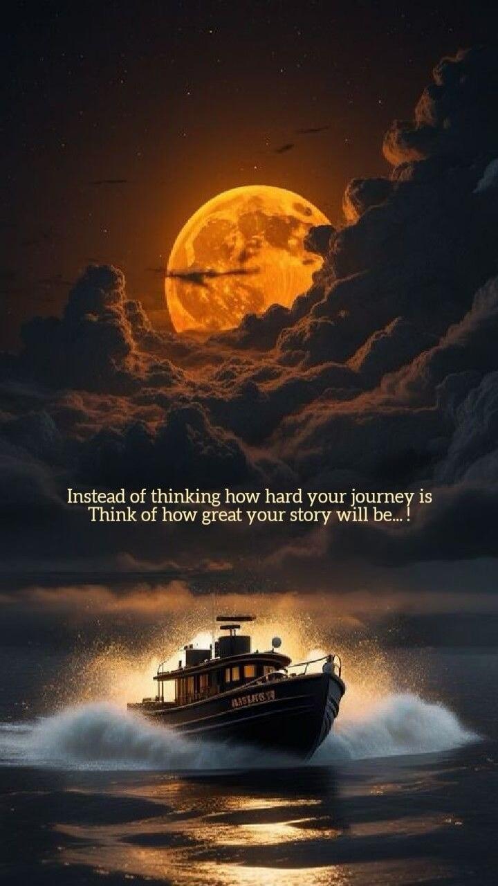 Instead of thinking how hard your journey is Think of how great your story will be...!