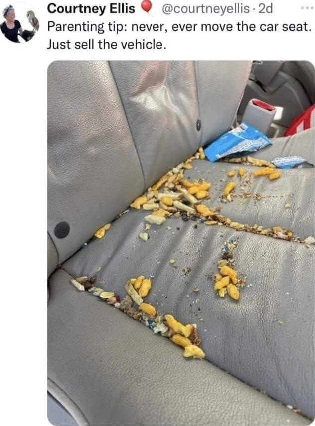 Courtney Ellis courtneyellis 2d Parenting tip never ever move the car seat Just sell the vehicle
