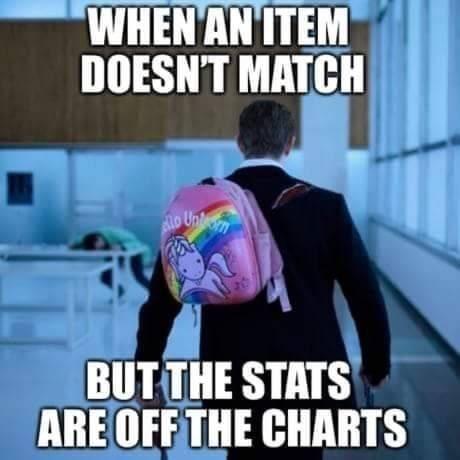 WHENANITEM DOESNT MATCH u a U RS L BUTTHE STATS AREOFETHE CHARTS