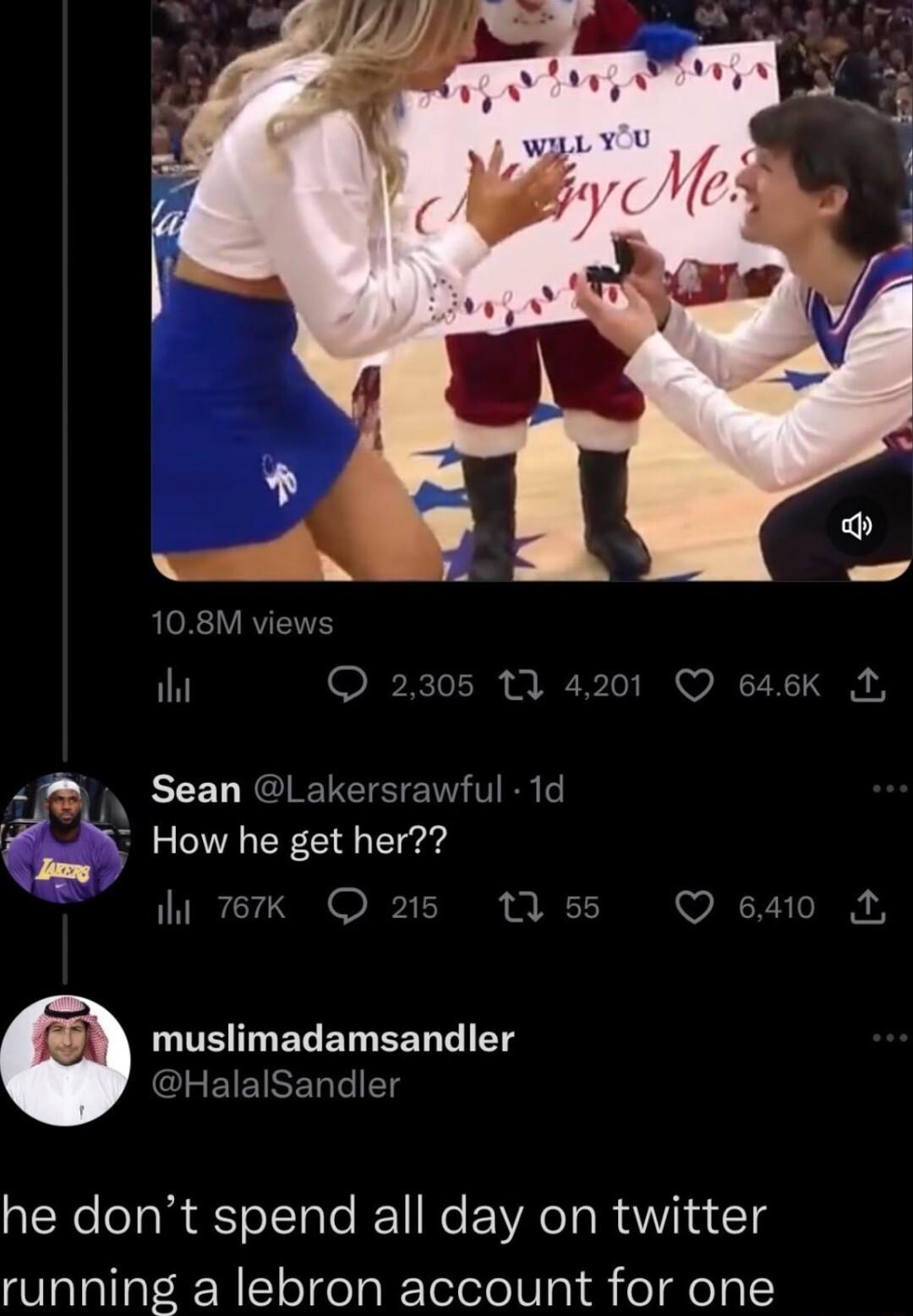 Sean Lakersrawful 1d 5 How he get her ihi 767K QUSIEREEERBIET CLEIEIRERTI he dont spend all day on twitter running a lebron account for one