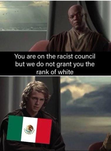 You are on the racist council but we do not grant you the rank of white