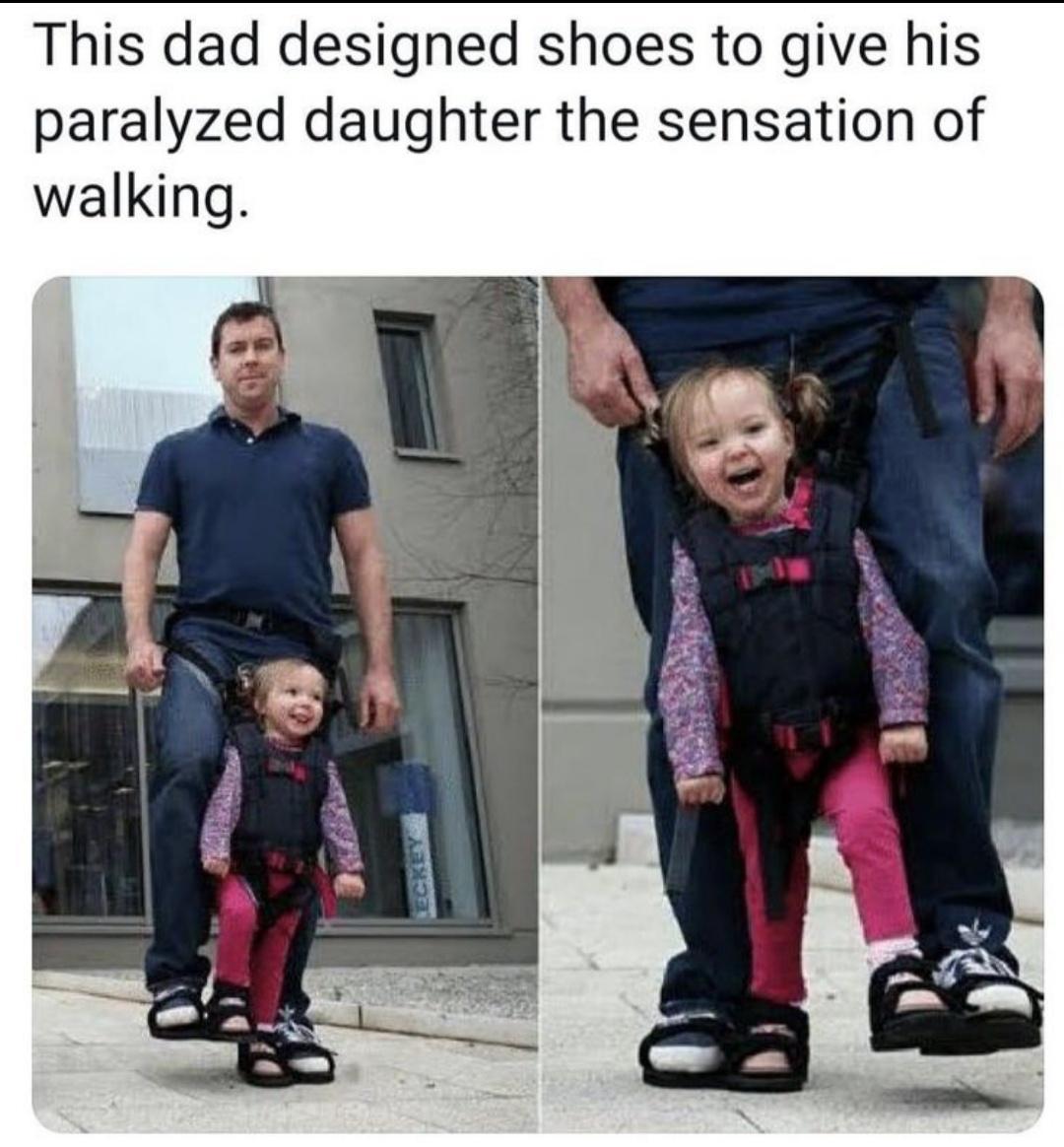 This dad designed shoes to give his paralyzed daughter the sensation of walking