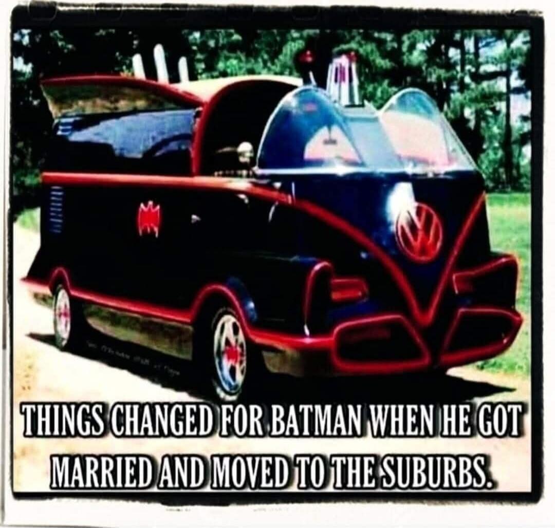 THINGS CHANGED FOR BATMAN WHEN HE GOT MARRIED AND MOVED TO THE SUBURBS.