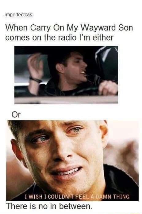 imperfectcas When Carry On My Wayward Son comes on the radio Im either 1 WISH 1COULD There is no in between