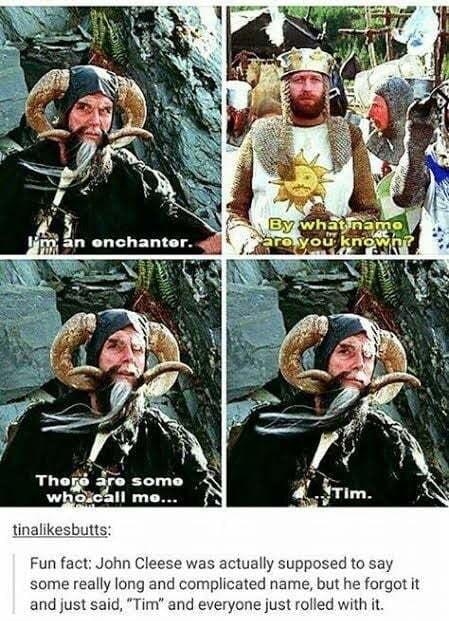 tinalikes Fun fact John CH some really long and compli and just said Tim and everyone just rolled with it