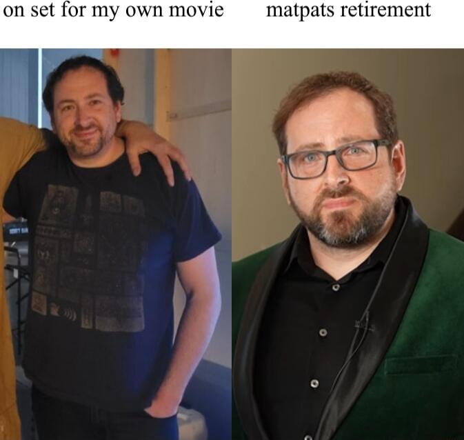 on set for my own movie matpats retirement
