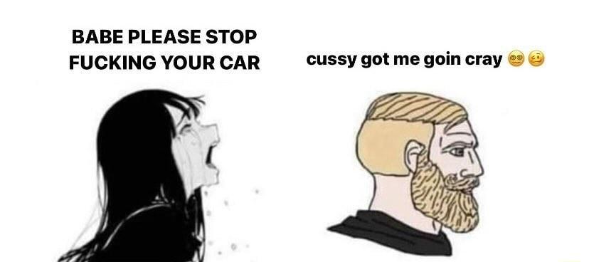 BABE PLEASE STOP FUCKING YOUR CAR cussy got me goin cray