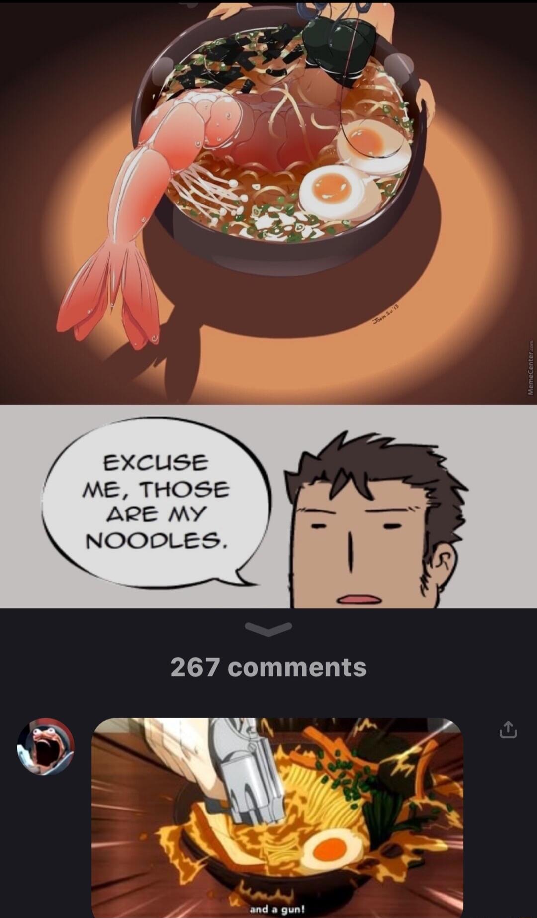 EXCUSE ME THOSE ARE MY NOODLES v 267 comments