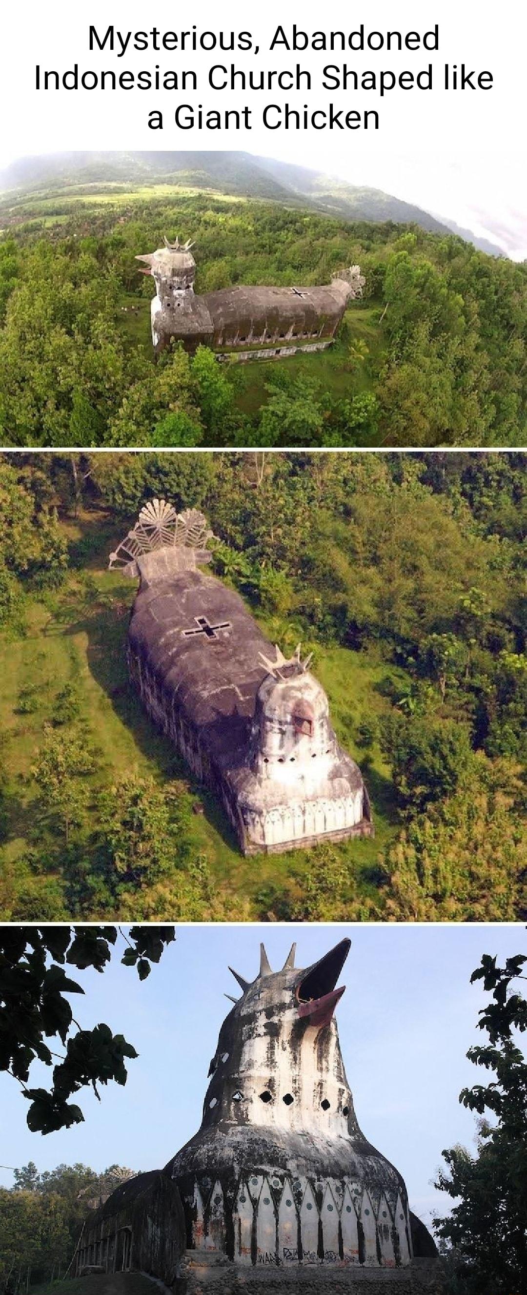 Mysterious Abandoned Indonesian Church Shaped like a Giant Chicken