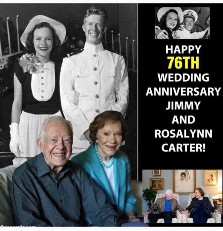 HAPPY 76TH WEDDING ANNIVERSARY JIMmY AND ROSALYNN CARTER