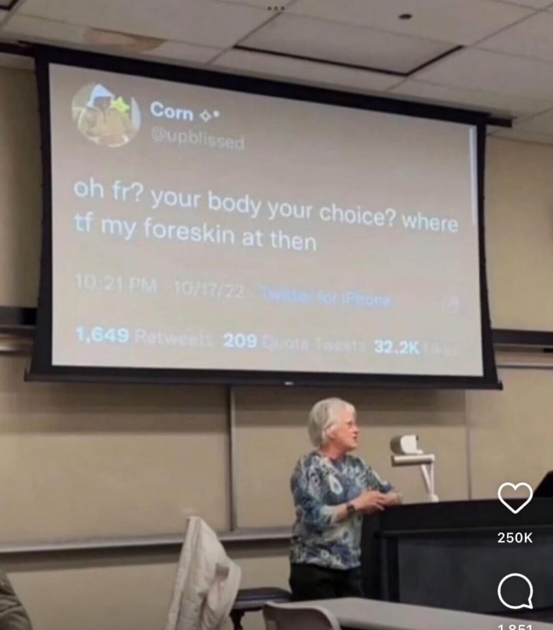 oh fr? your body your choice? where tf my foreskin at then