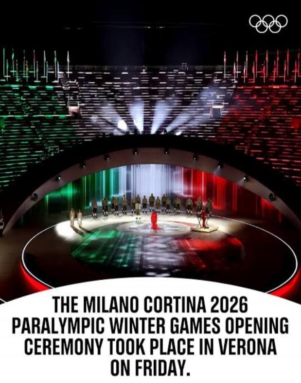THE MILANO CORTINA 2026 PARALYMPIC WINTER GAMES OPENING CEREMONY TOOK PLACE IN VERONA ON FRIDAY.