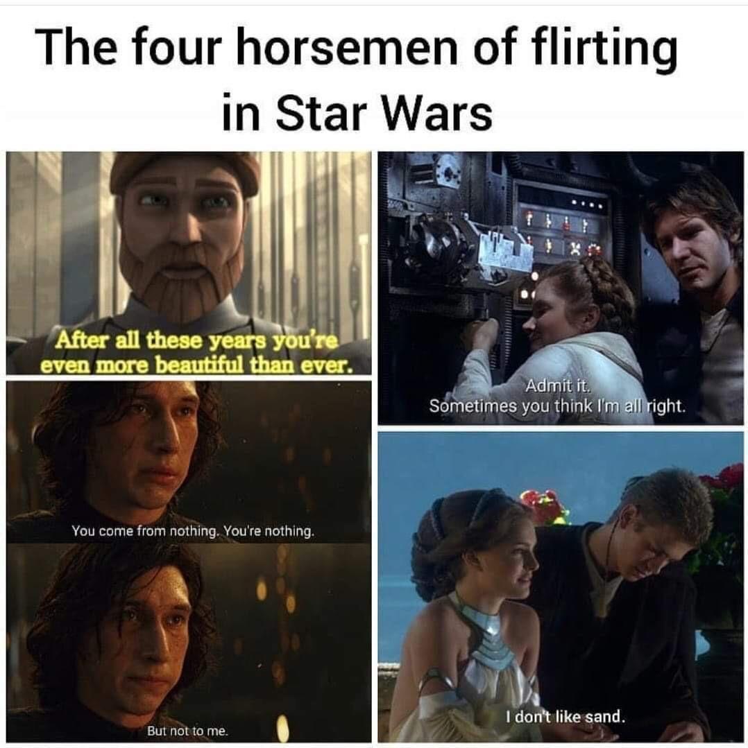 The four horsemen of flirting in Star Wars