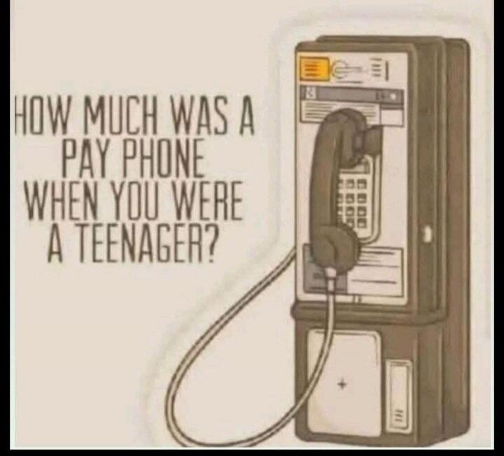 HOW MUCH WAS A PAY PHONE WHEN YOU WERE A TEENAGER?