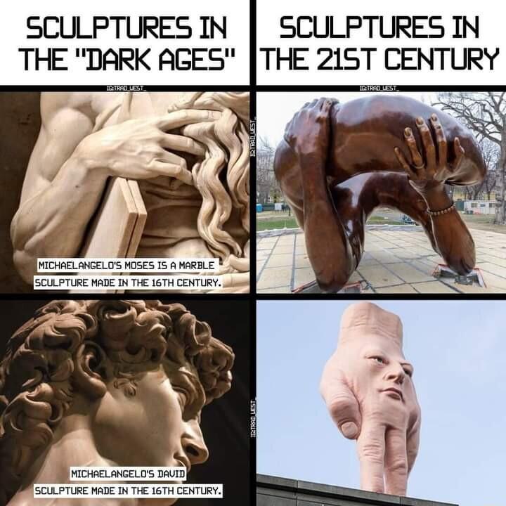 SCULPTURES IN SCULPTURES IN THE DARK AGES THE 21ST CENTURY W ricvver ceLos o SCULPTURE WADE I T 6TH CENTLRY