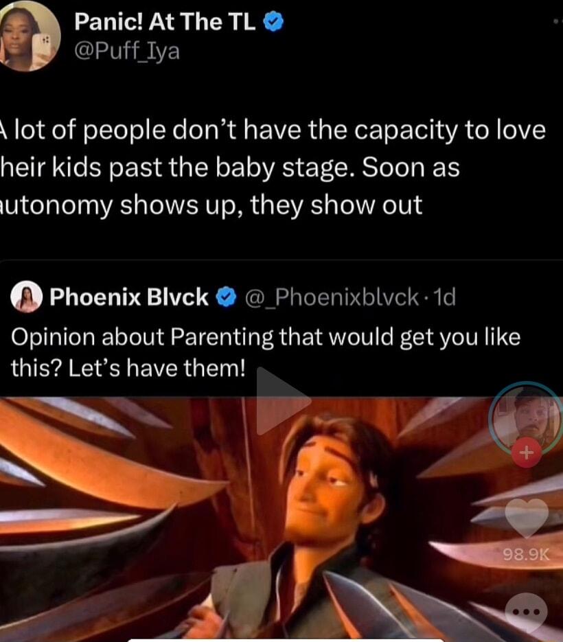 Panic At The TL Puff Iya lot of people dont have the capacity to love PSR ERRGEL RS ETCRS LN utonomy shows up they show out Phoenix Blvek Phoenixblvek 1d Opinion about Parenting that would get you like QOISR EIZRGEN