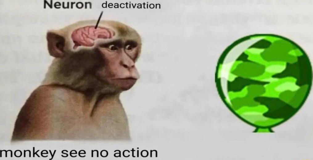 Neuron deactivation monkey see no action