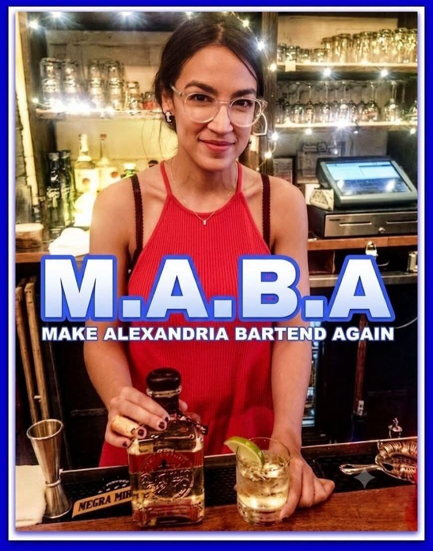 M.A.B.A. MAKE ALEXANDRIA BARTEND AGAIN. Negra Mir.