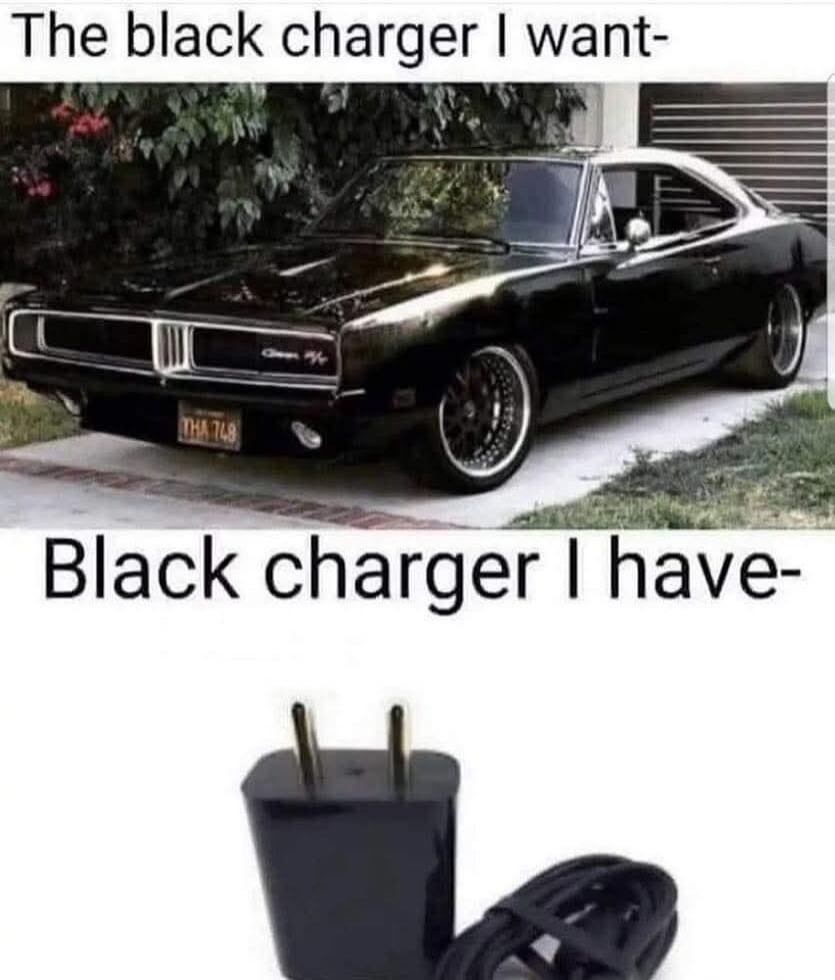 The black charger I want- Black charger I have-