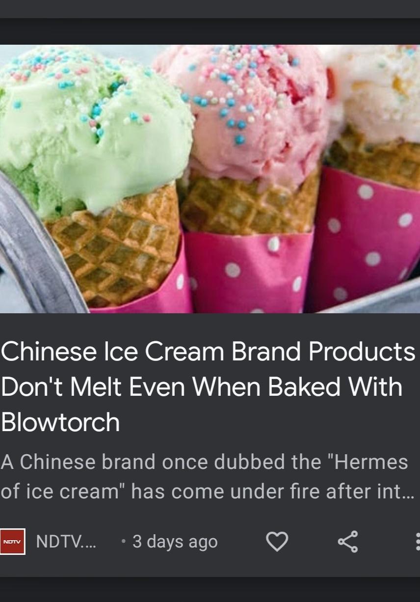 Chinese Ice Cream Brand Products Dont Melt Even When Baked With lelVielely A Chinese brand once dubbed the Hermes of ice cream has come under fire after int NDTV 3daysago Q i