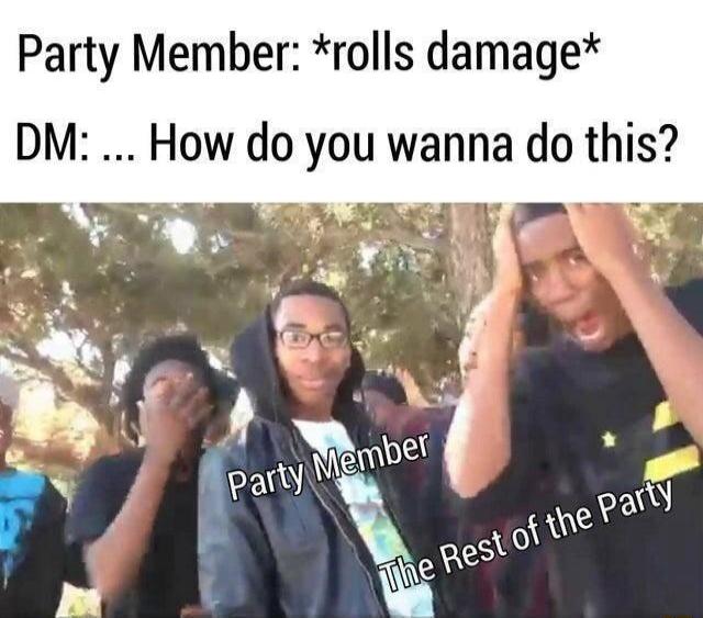 Party Member rolls damage DM How do you wanna do this