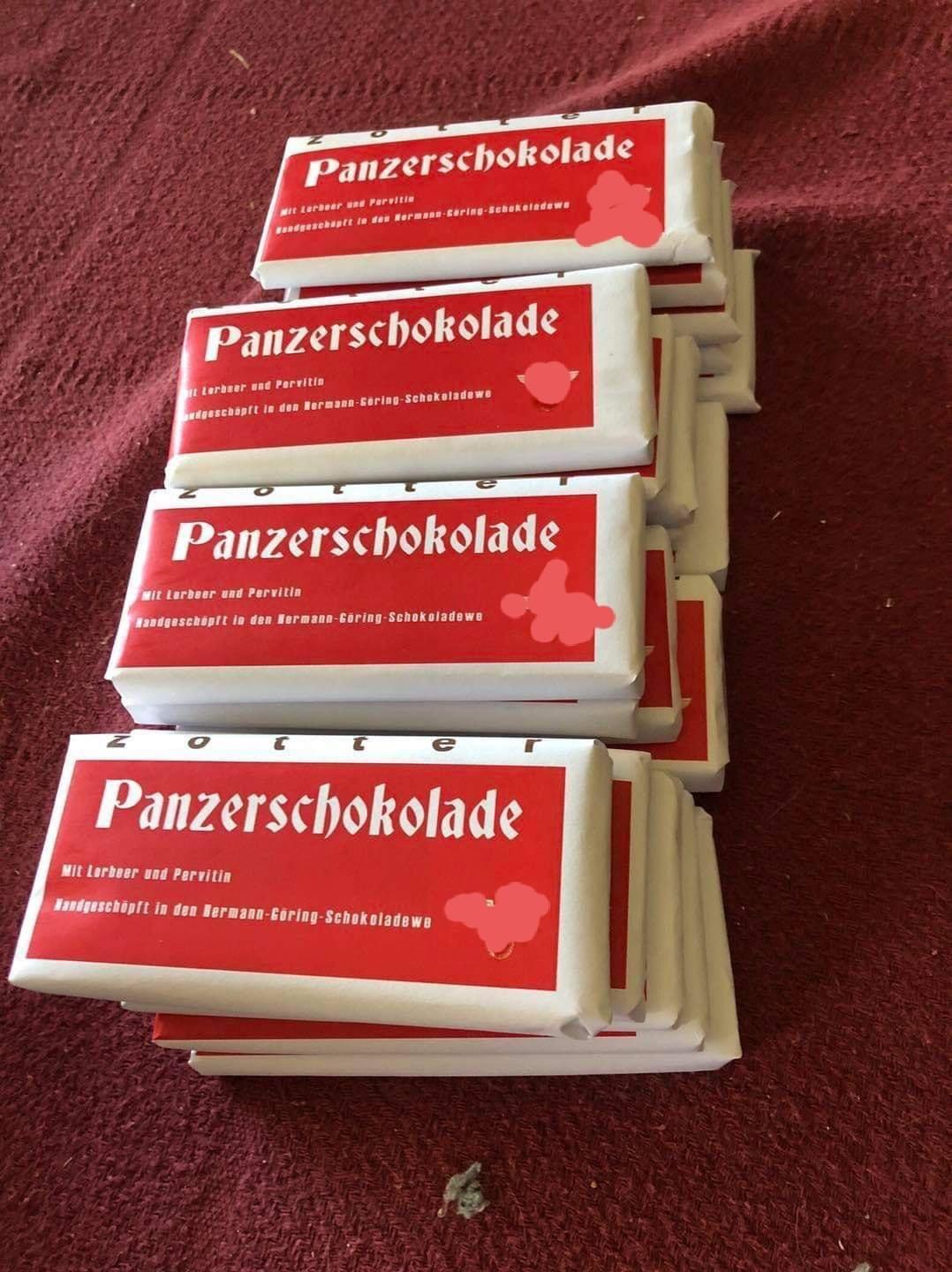 Panzerschokolade 2 Lardser und Pervitin ann Goring Schoksladews anzerscbokolade Nit Lerbser und Pervitin a Mandguschiplt in den Bermann Earing Schokoladown