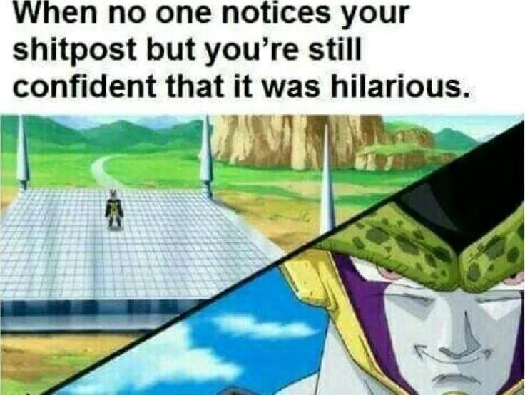 When no one notices your shitpost but youre still confident that it was hilarious
