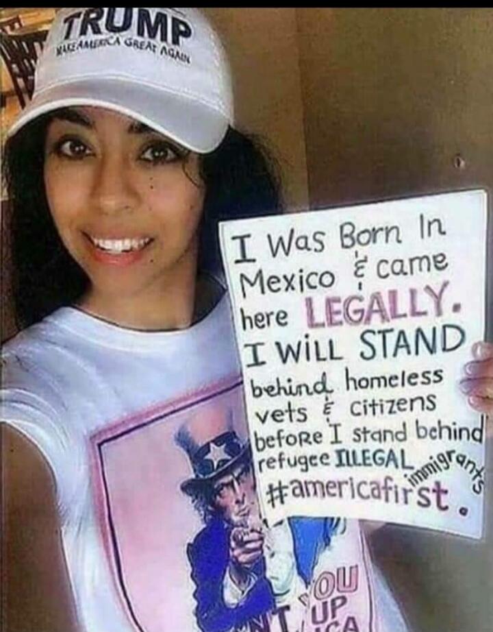 TRUMP MAKE AMERICA GREAT AGAIN. I Was Born In Mexico & came here LEGALLY. I WILL STAND behind homeless vets & citizens before I stand behind refugee ILLEGAL immigrants #americafirst. YOU UP ICA.