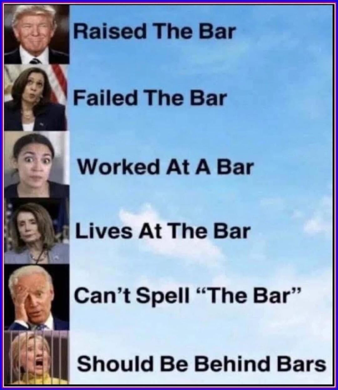 Raised The Bar Failed The Bar Worked At A Bar Lives At The Bar Can't Spell 