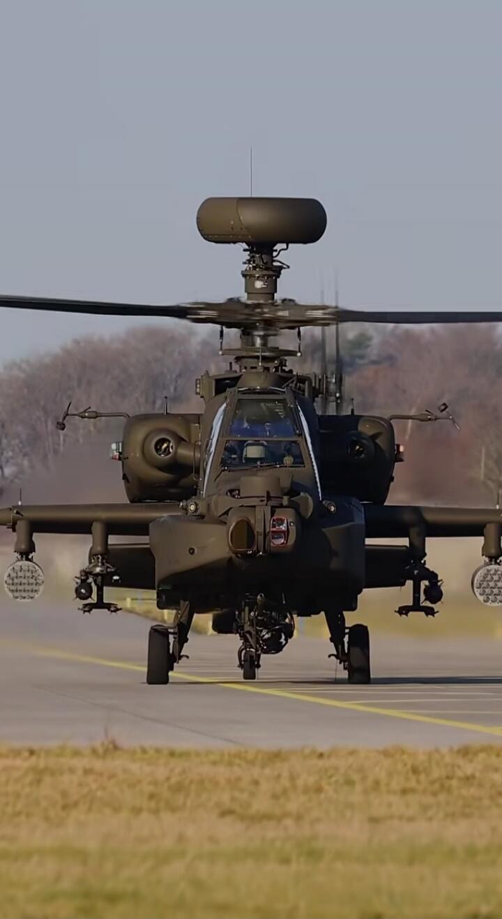 Apache helicopter on the runway