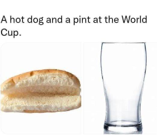 A hot dog and a pint at the World Cup