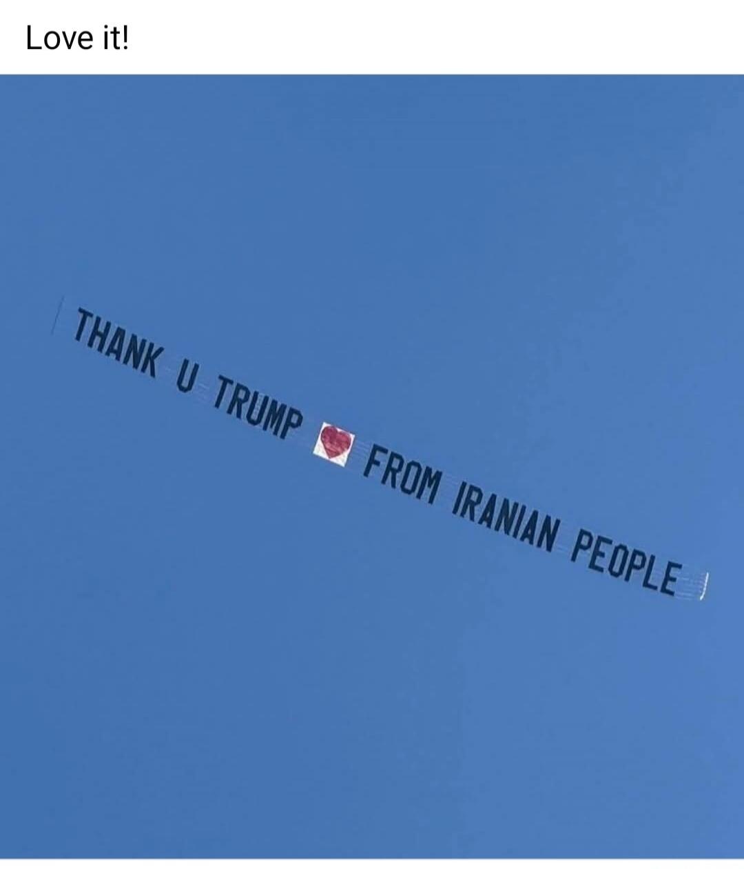 Love it! THANK U TRUMP FROM IRANIAN PEOPLE
