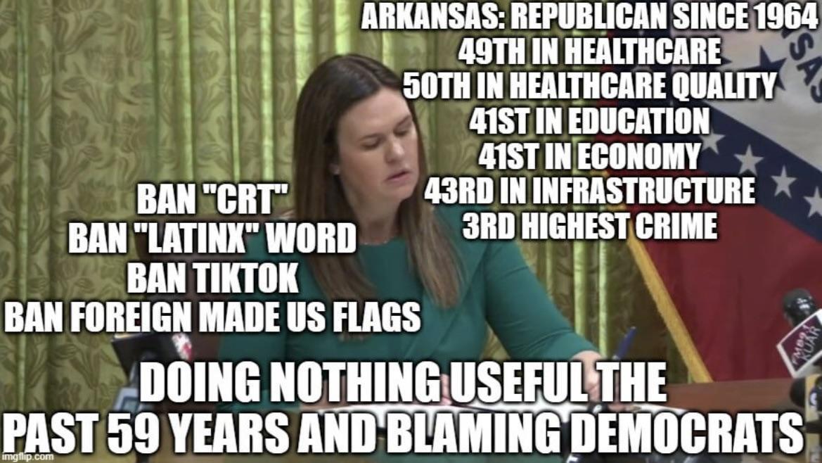 ARNANSAS REPUBLICAN SINCE IQM S 507 a9THINHEALTHCARE 4 0TH IN HEALTHCARE lllllll GISTIN Ellllllllll N 41STINECONOMY g H y K 43R0 ININFRASTRUCTURE BAN Pllimlillmnn 3RD HIGHEST CRIE CLURAS H 2 BAN FIIIIIEII MADE US FLAGS 1 2 DOING NOTHINGUSEEULTHE rnsrsvunsnnmma DEN nlmrs