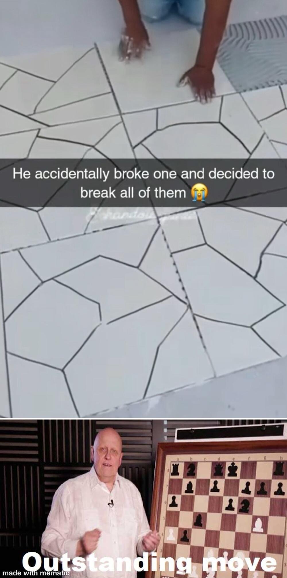 He accidentally broke one and decided to break all of them