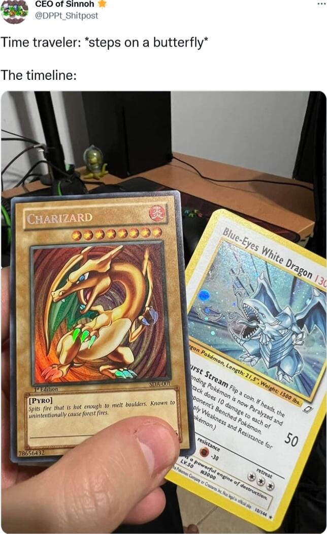 CEO of Sinnoh DPPL_Shitpo Time traveler steps on a butterfly The timeline