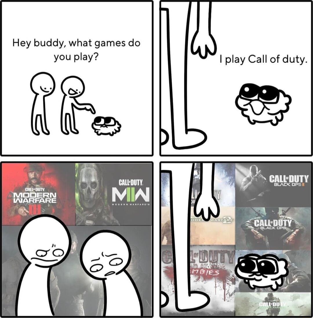 Hey buddy what games do you play I play Call of duty