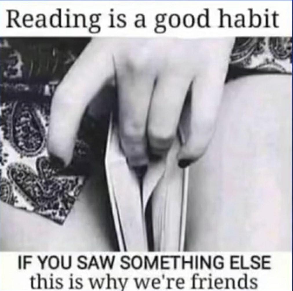 Reading is a good habit _ IF YOU SAW SOMETHING ELSE this is whv were friends