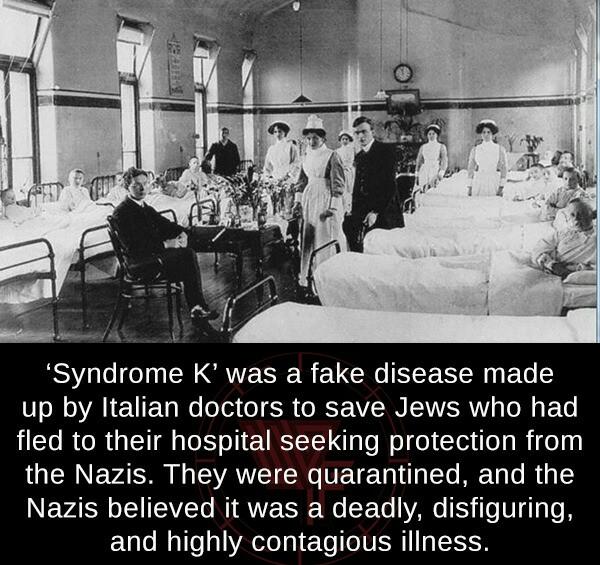 Syndrome K was a fake disease made V R VAU ET WoloTod o SR O RT RN ISRV s oM 4 oo fled to their hospital seeking protection from the Nazis They were quarantined and the INEVASN T TAVETe WV TS Wo SX To YA To U 419 To 8 highly contagious illness