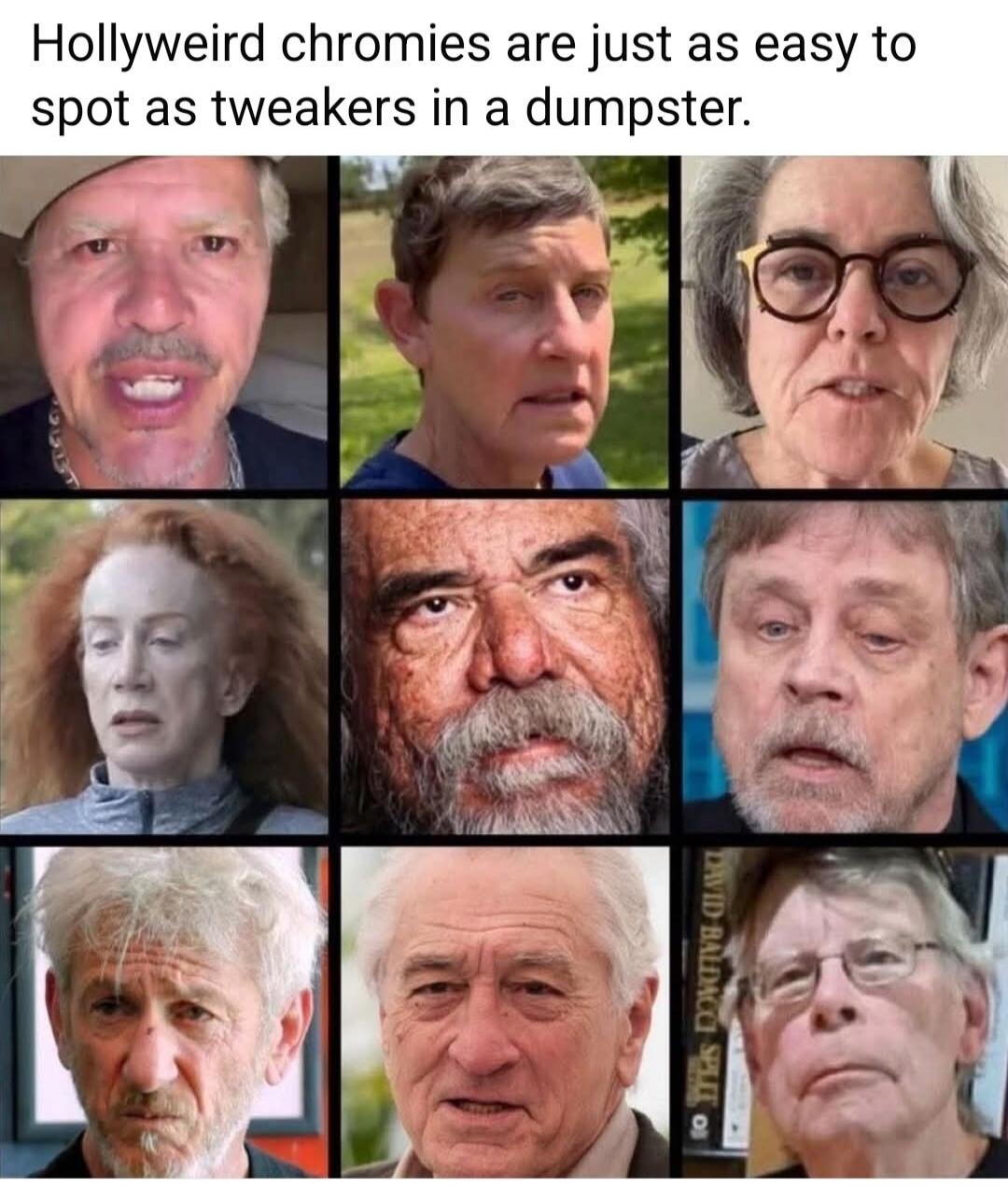 Hollyweird chromies are just as easy to spot as tweakers in a dumpster.