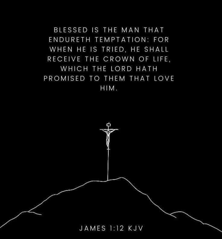 BLESSED IS THE MAN THAT ENDURETH TEMPTATION: FOR WHEN HE IS TRIED, HE SHALL RECEIVE THE CROWN OF LIFE, WHICH THE LORD HATH PROMISED TO THEM THAT LOVE HIM. JAMES 1:12 KJV