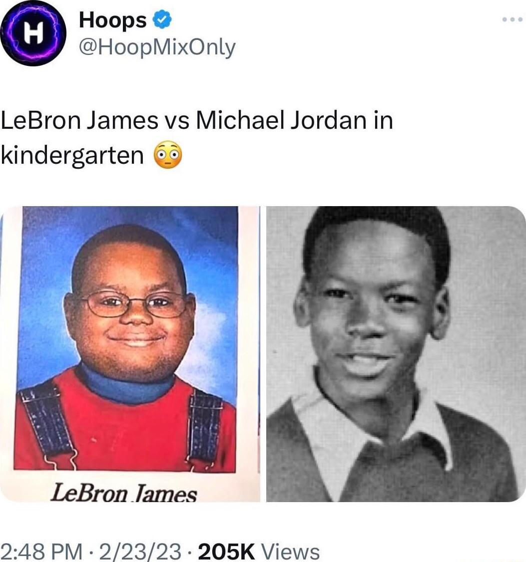 Hoops HoopMixOnly LeBron James vs Michael Jordan in kindergarten LeBron James 248 PM 22323 205K Views