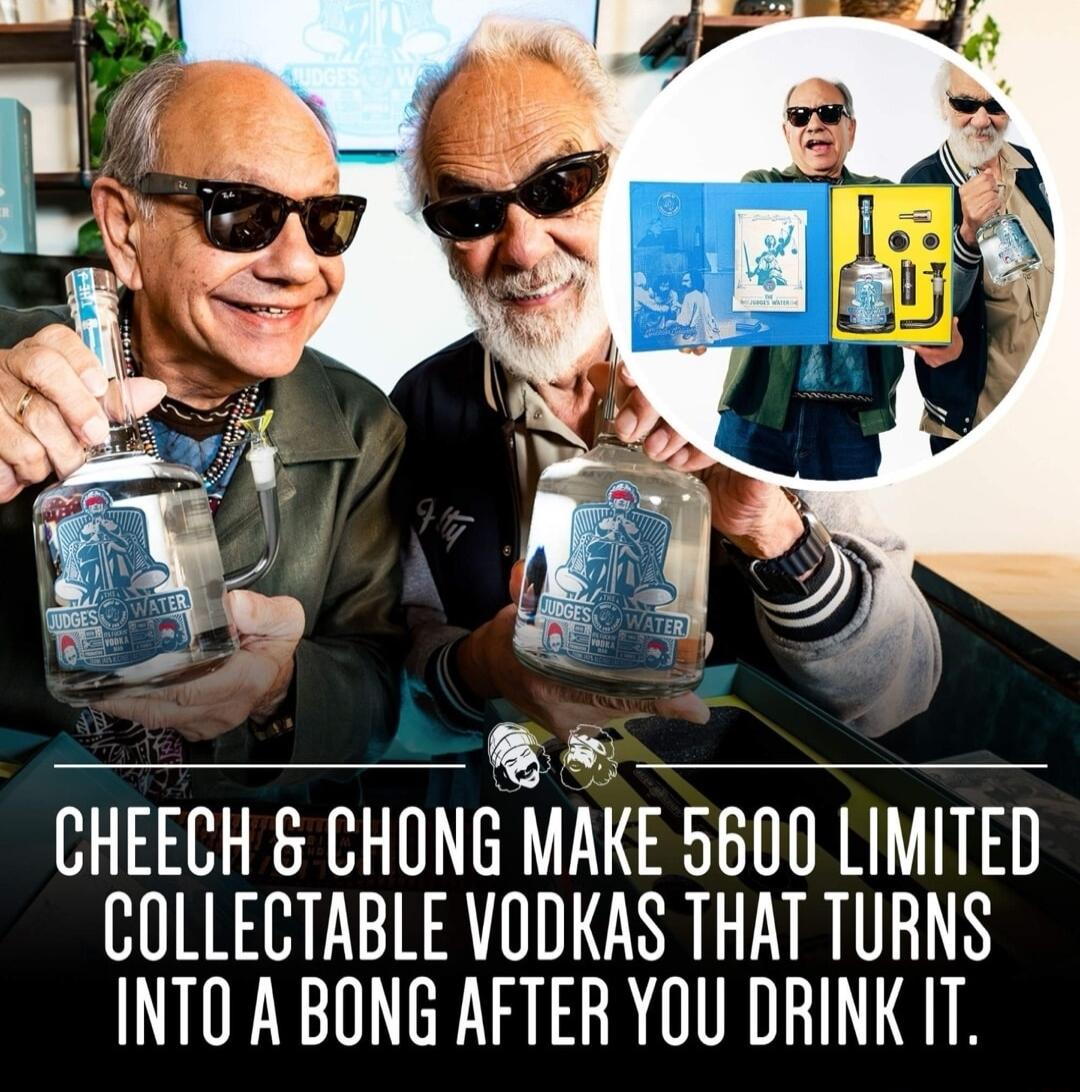 CHEECH CHONG MAKE 5600 LIMITED COLLECTABLE VODKAS THAT TURNS INTO A BONG AFTER YOU DRINK IT