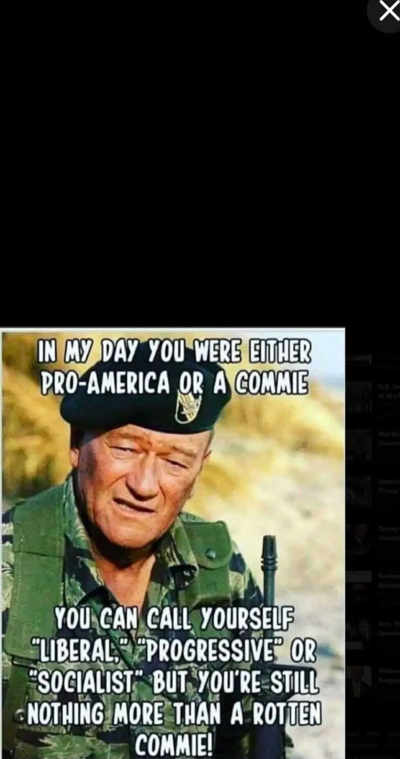 IN MY DAY YOU WERE EITHER PRO-AMERICA OR A COMMIE
YOU CAN CALL YOURSELF 