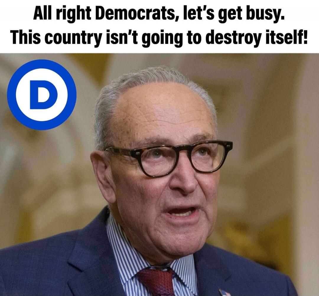 All right Democrats, let's get busy. This country isn't going to destroy itself!