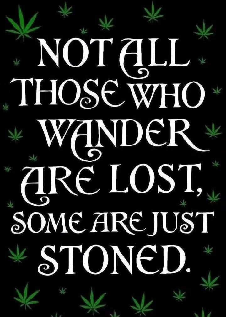 NOT ALL THOSE WHO WANDER ARE LOST, SOME ARE JUST STONED.